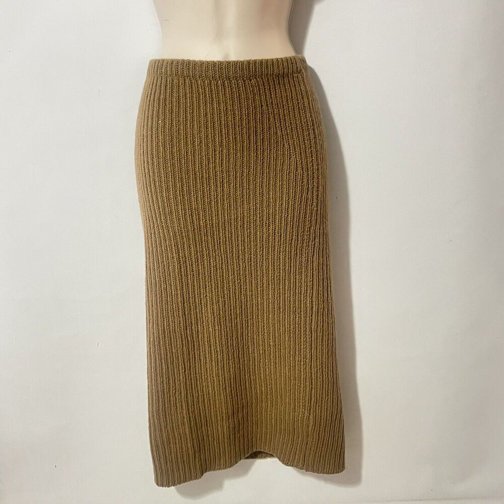 VTG Womens Krizia Maglia caramel 100% Wool knit fall skirt Italy 40 - Picture 5 of 8